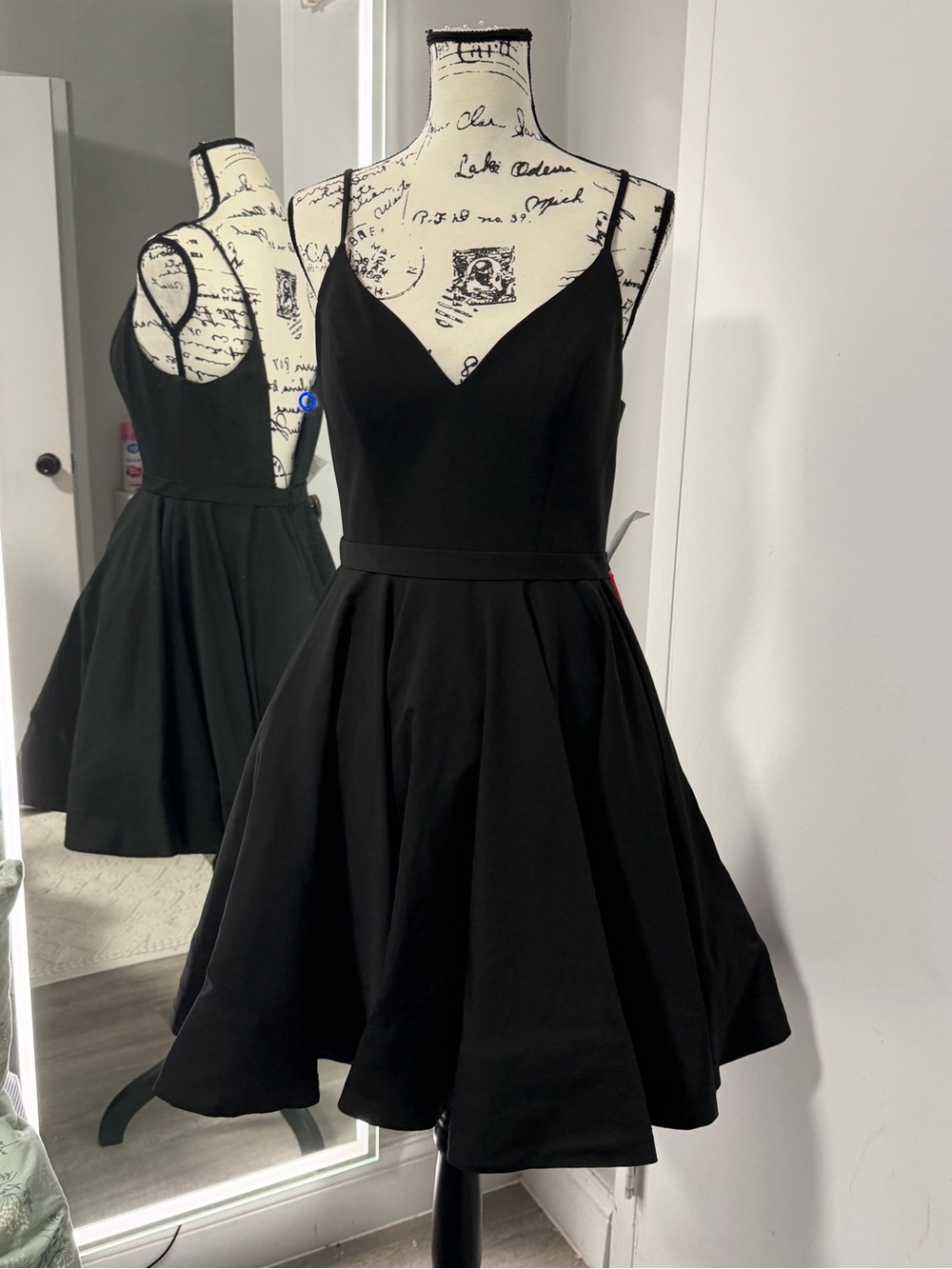 Mac Duggal Black Backless Fit-and-Flare Cocktail Dress